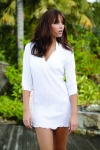 Moontide White Beaded Kaftan