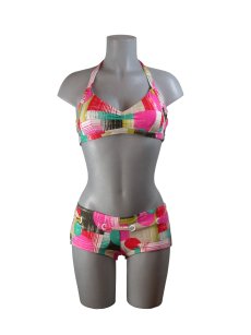 Bondeye Pink Chevrolet Banded Halter & Eyelet Boyshorts