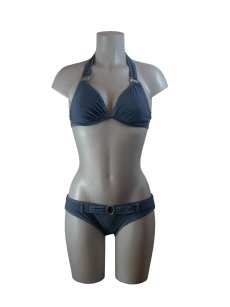 Moontide D/DD Halter UW Halter & Belted Hipster Pant. Cosmo-Smoke