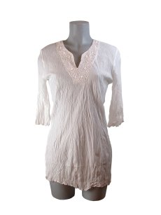 Moontide Short Beaded Kaftan - White